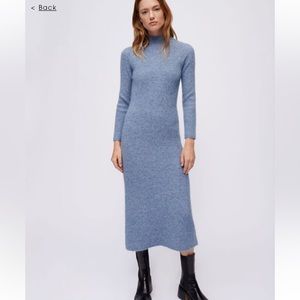 MAJE MOHAIR DRESS WITH HIGH COLLAR